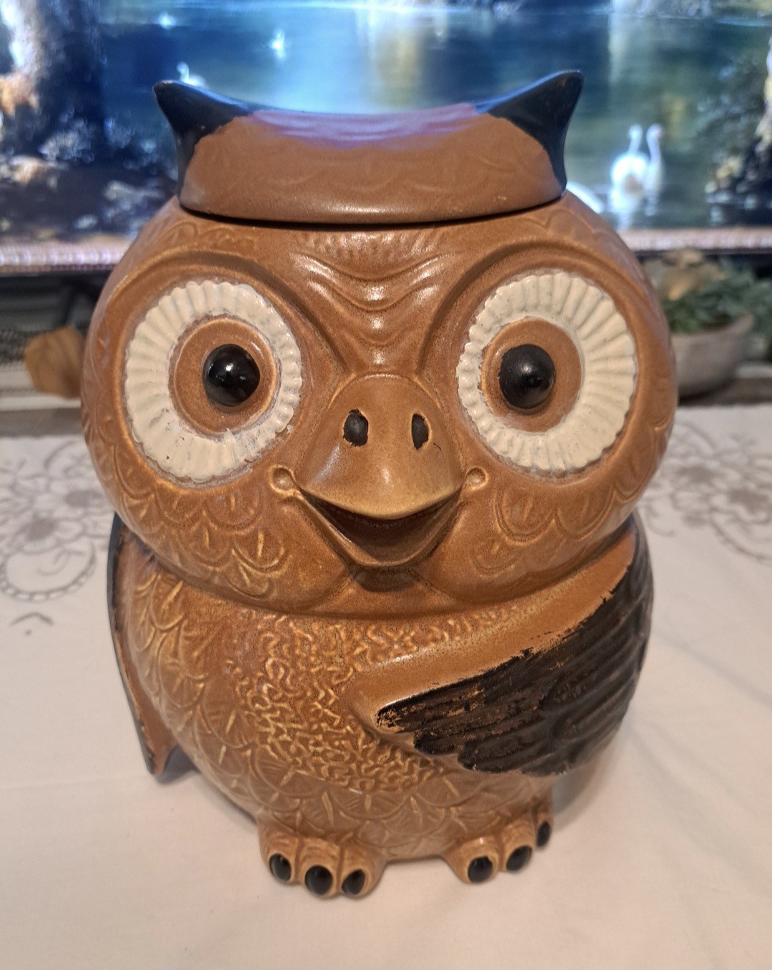 VTG 70's McCoy Pottery Owl Cookie Jar 204 USA 10