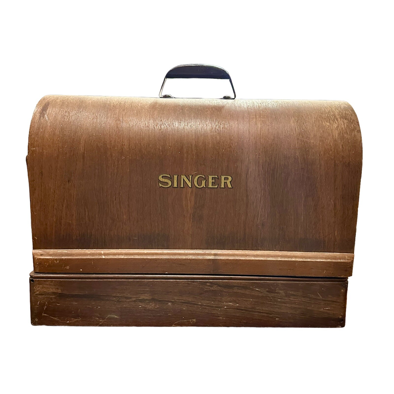 Vintage Singer 127 Portable Sewing Machine With Lid And Accessories
