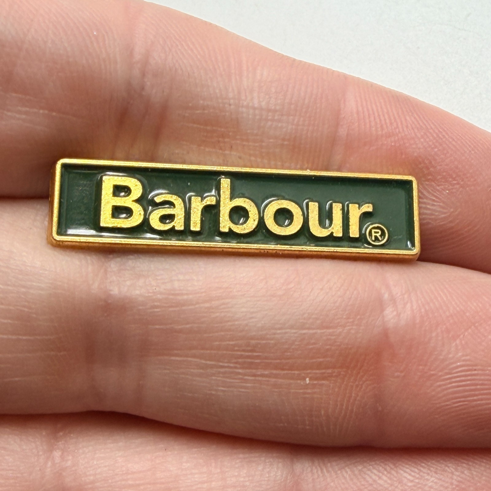 Barbour British Lifestyle Brand Logo Lapel Pin Green Enamel Clothing Vintage Barbour British Lifestyle Brand Logo Lapel Pin Green Enamel Clothing Vintage
