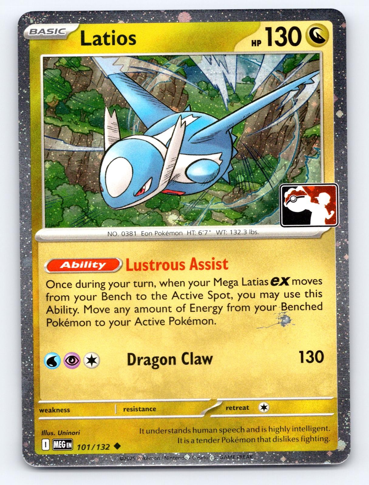 Latios 101/132 Holo Uncommon Prize Pack Series Cards Pokemon Damaged