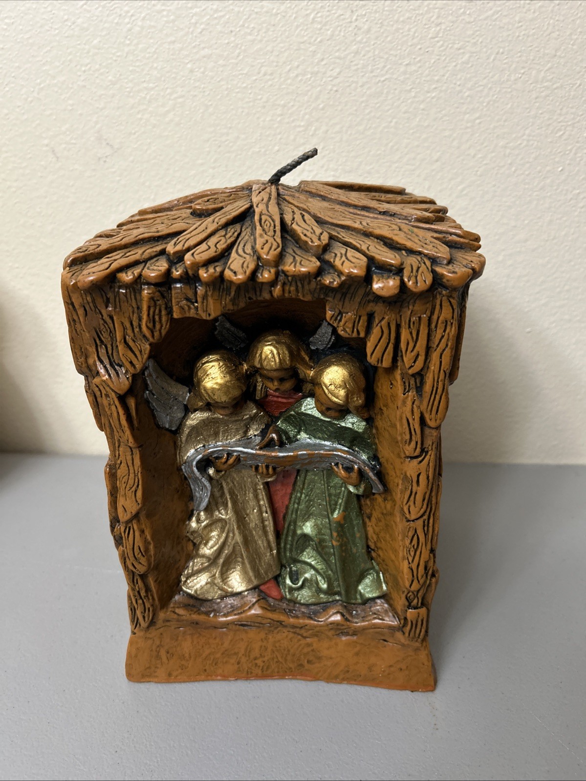 RARE LARGE Christmas Candle 4 Sided Carolers Johann Gunter Hand Carved 10” Vtg RARE LARGE Christmas Candle 4 Sided Carolers Johann Gunter Hand Carved 10” Vtg