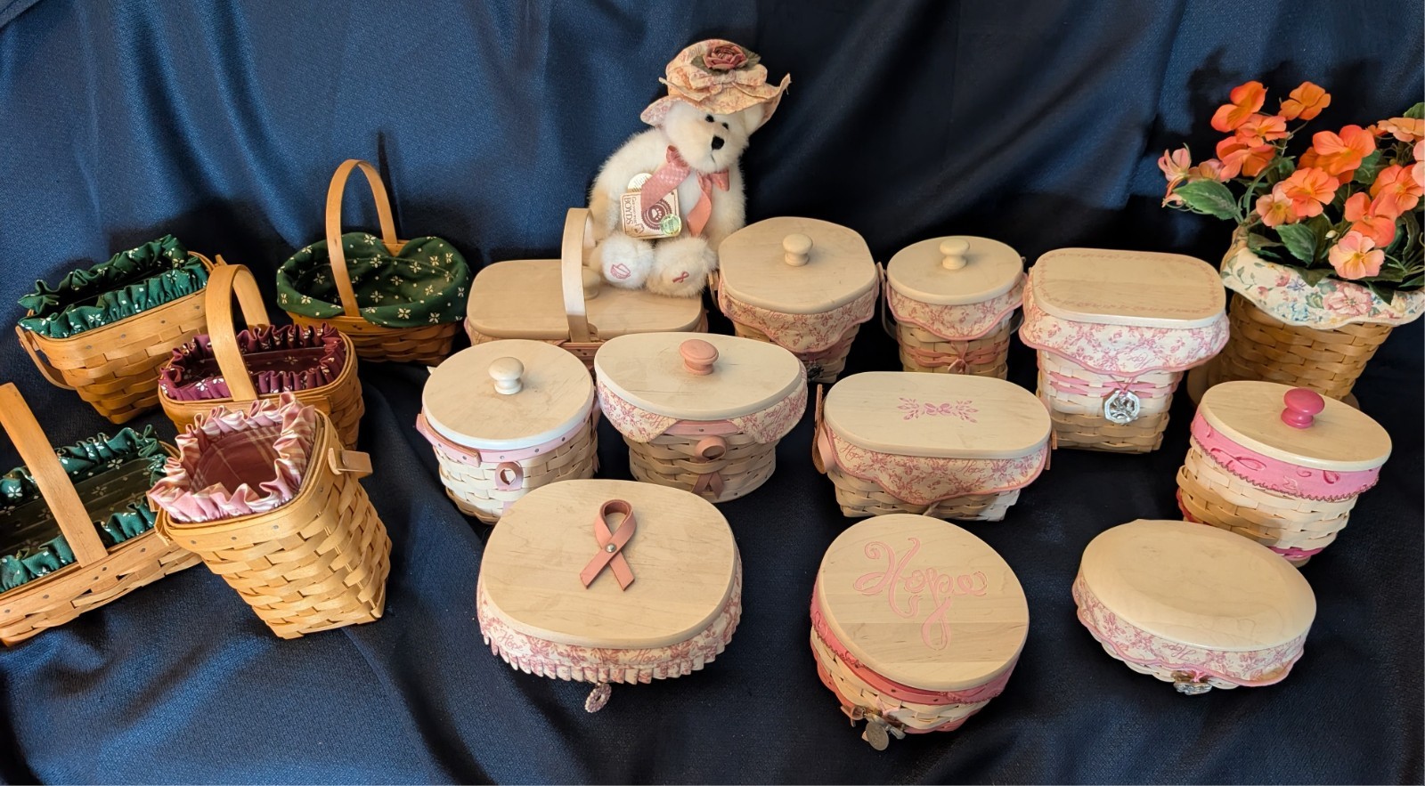 Lot Of 18 Longaberger  Horizon Of Hope Baskets 1990\'s & 2000\'s