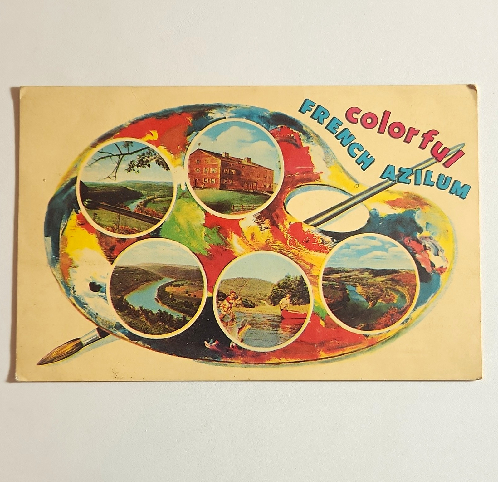 Joe Kast Greetings From French Azilum PA Postcard Lithograph Unposted