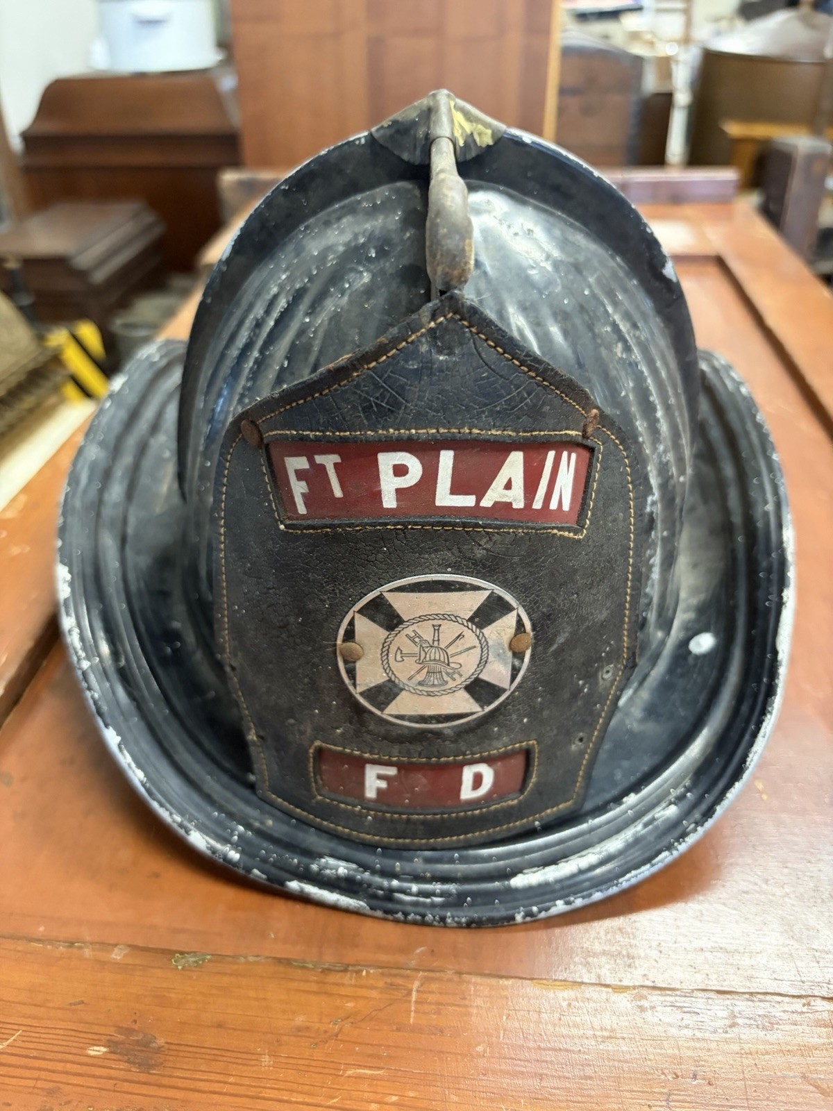 Vintage Cairns Aluminum / Metal Fire Firefighter Helmet Ft Plain FD