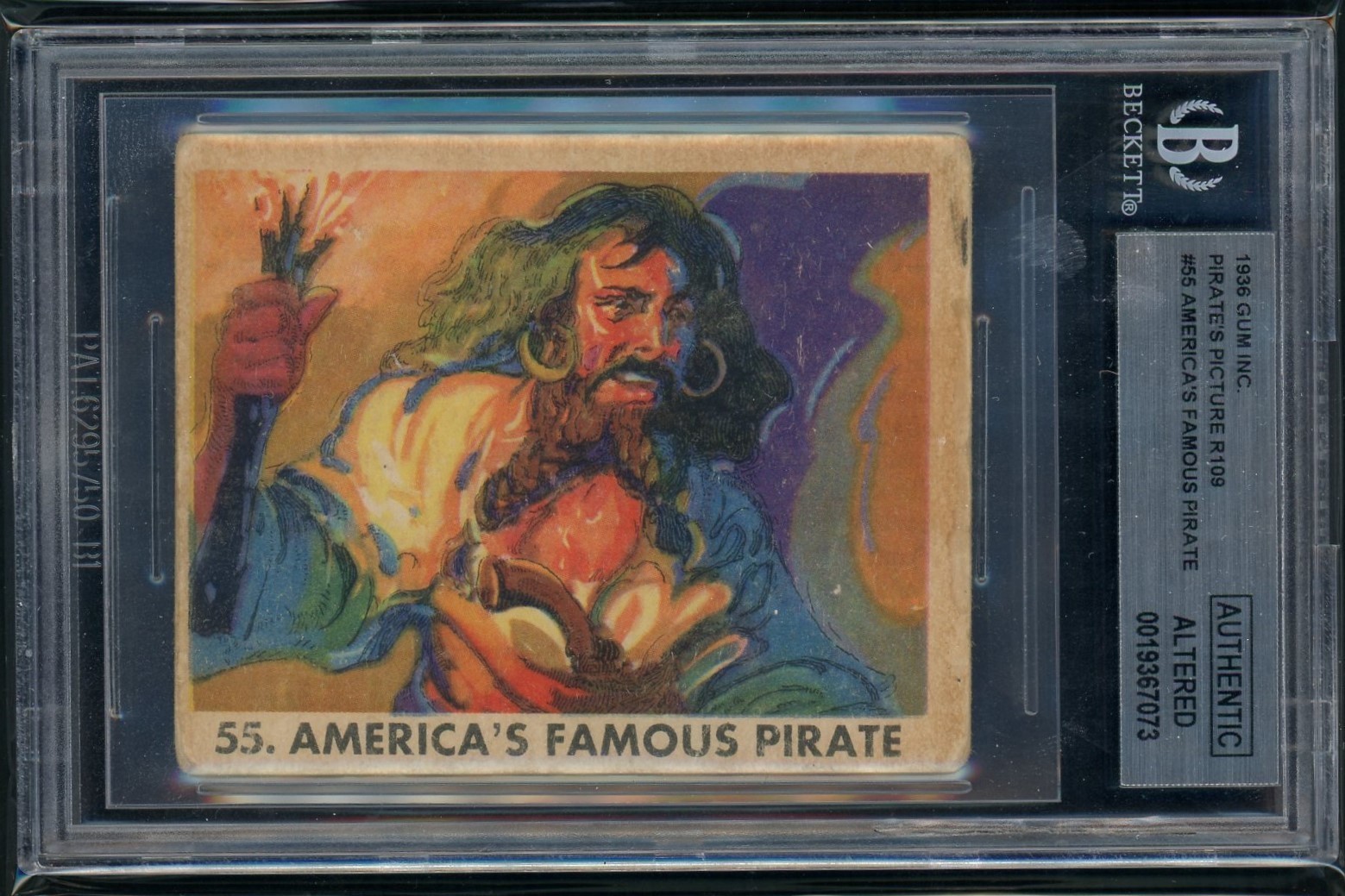 1936 Gum Inc -R109 - Card #55 - Capt. Edward Teach / Blackbeard Beckett AA 1936 Gum Inc -R109 - Card #55 - Capt. Edward Teach / Blackbeard Beckett AA