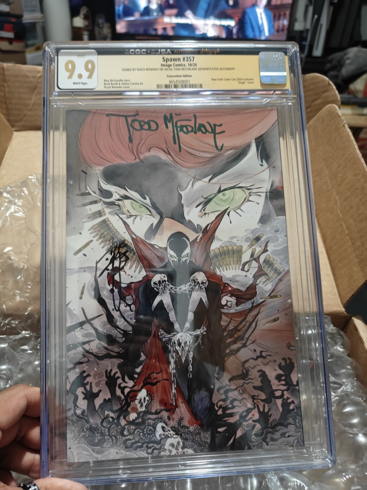 SPAWN #357 NYCC 2024 EXCLUSIVE CGC 9.9 SIGNED BY PEACH MOMOKO And JSA Todd 