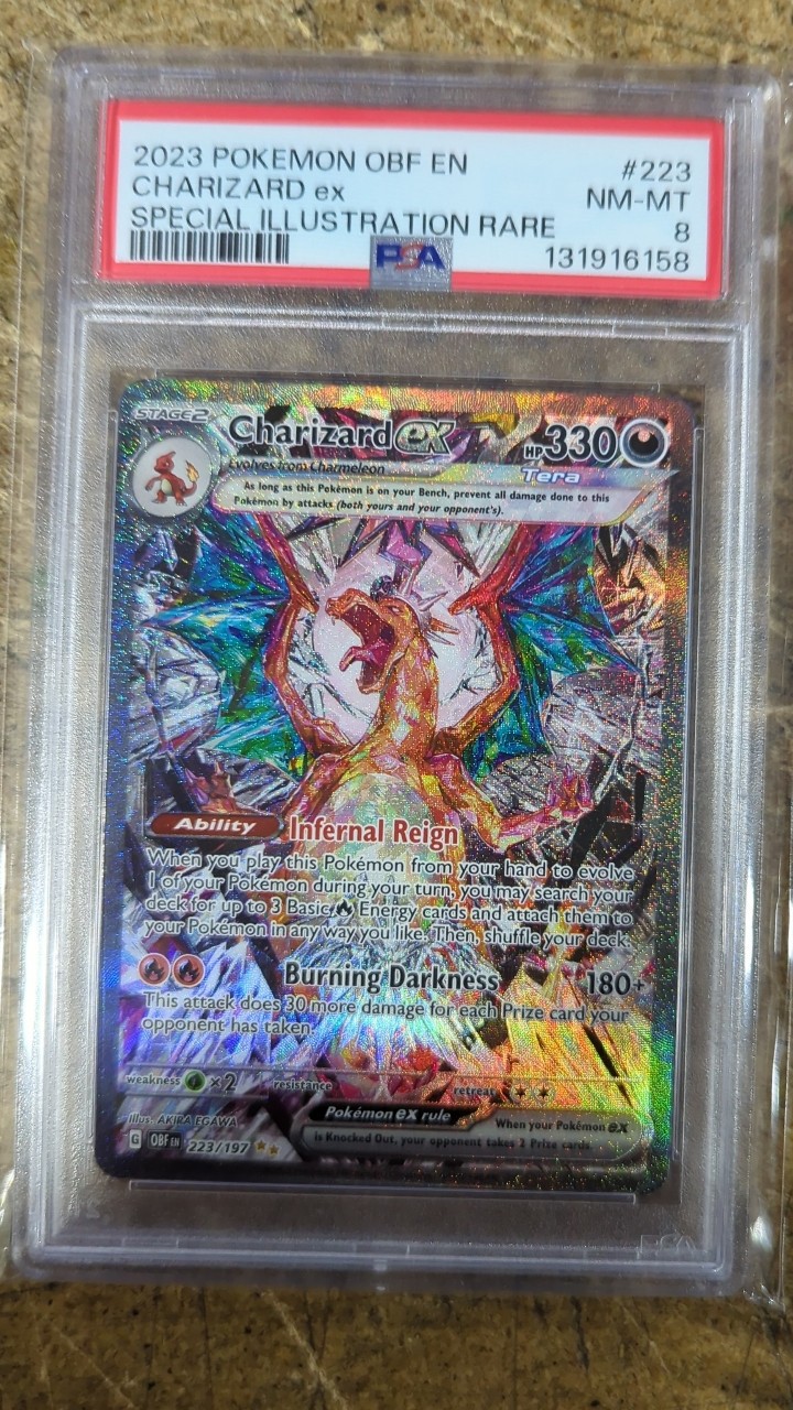 2023 Pokemon Charizard ex 223/197 Obsidian Flames SIR PSA 8 NM-MT Graded 2023 Pokemon Charizard ex 223/197 Obsidian Flames SIR PSA 8 NM-MT Graded