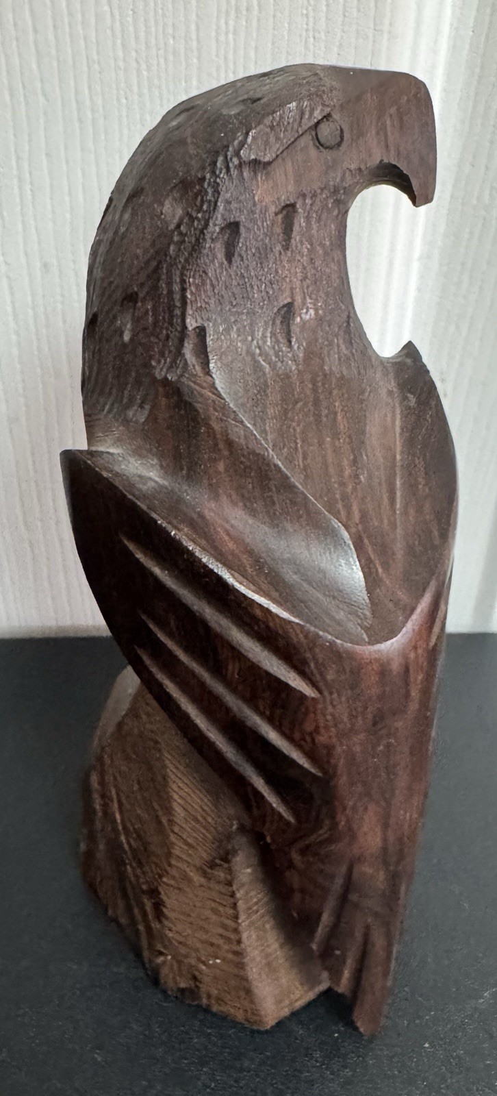 Vintage Hand-Carved Wooden American Eagle Sculpture