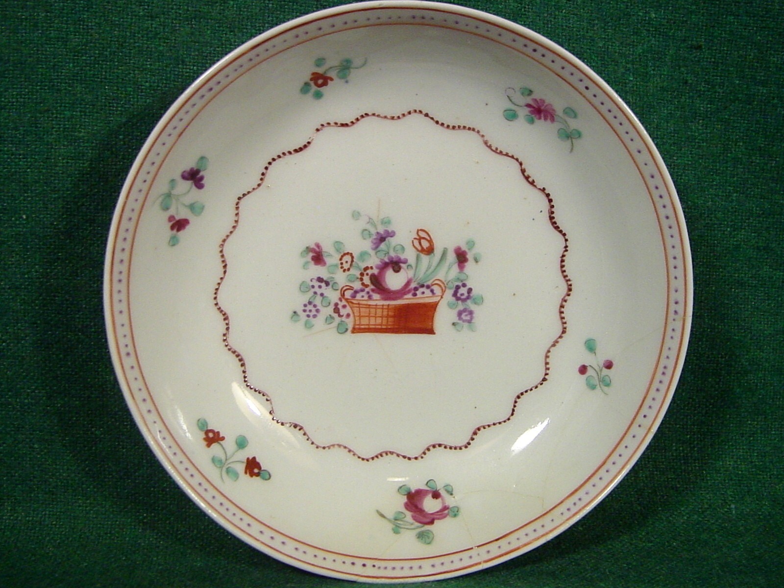 New Hall Saucer Pattern 171 c.1785 Antique British Porcelain 18th Century