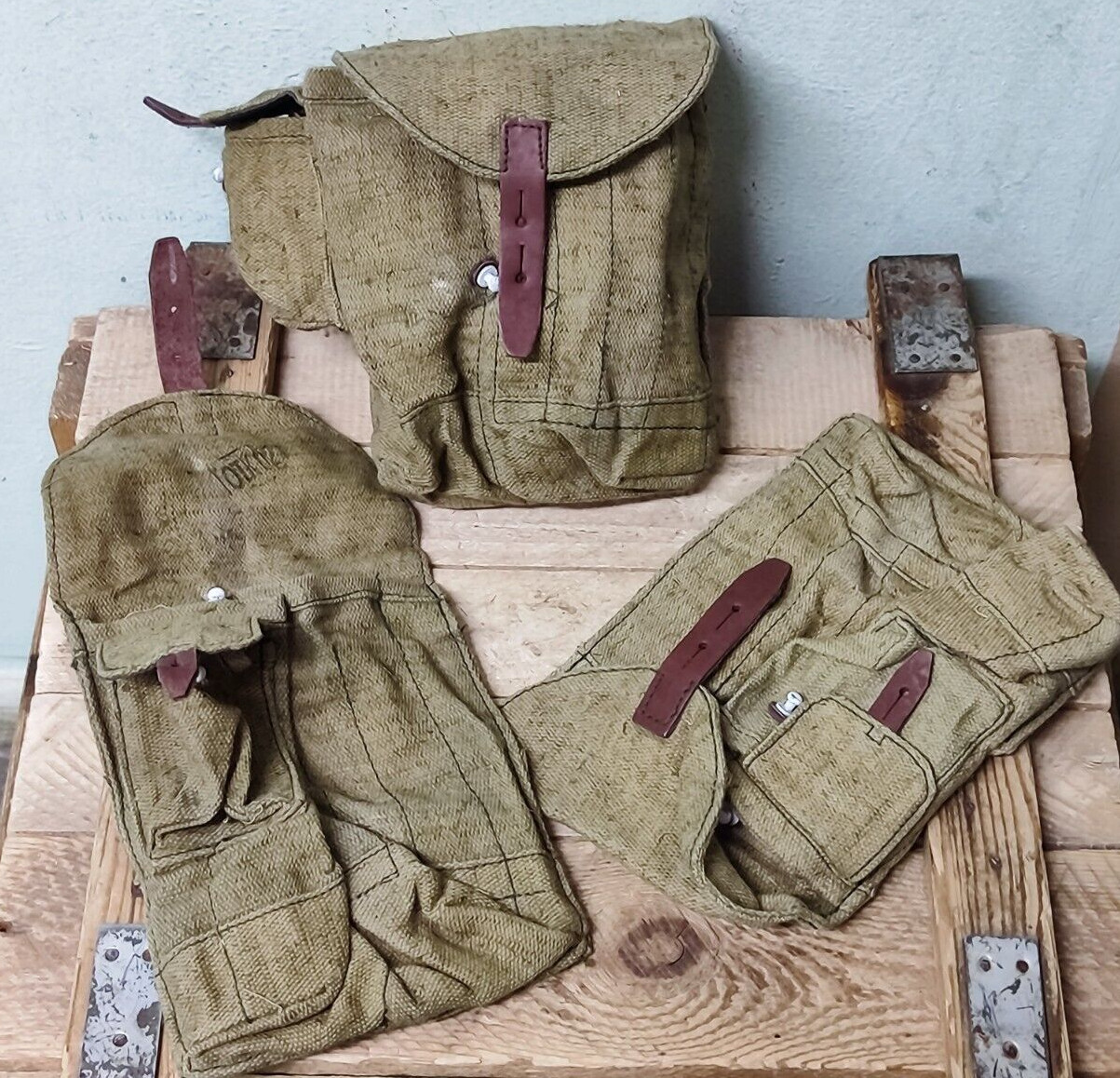 1pcs Pouch for 4 Magazines Vintage USSR Soviet Russian RED Army , Original. New