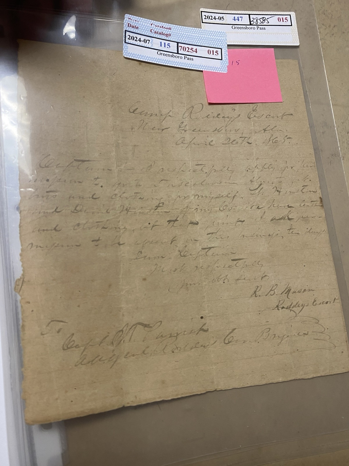Civil War Confederate Cavalry Rare 1865 Letter Pass Alabama Forrest Document