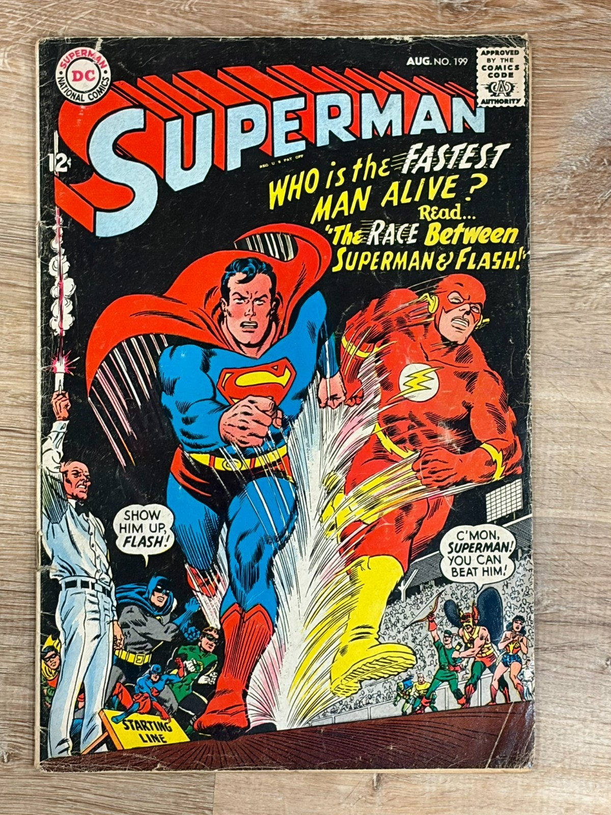 Superman #199 1967 DC Comics 1st Superman vs Flash Race Silver Age Key Superman #199 1967 DC Comics 1st Superman vs Flash Race Silver Age Key