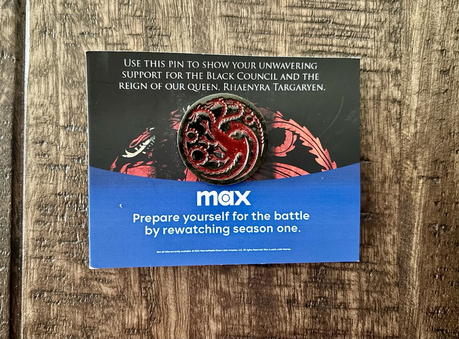 New Embossed Enamel Lapel Pin - HBO MAX HOUSE OF DRAGONS Targaryen Logo 1.25 New Embossed Enamel Lapel Pin - HBO MAX HOUSE OF DRAGONS Targaryen Logo 1.25