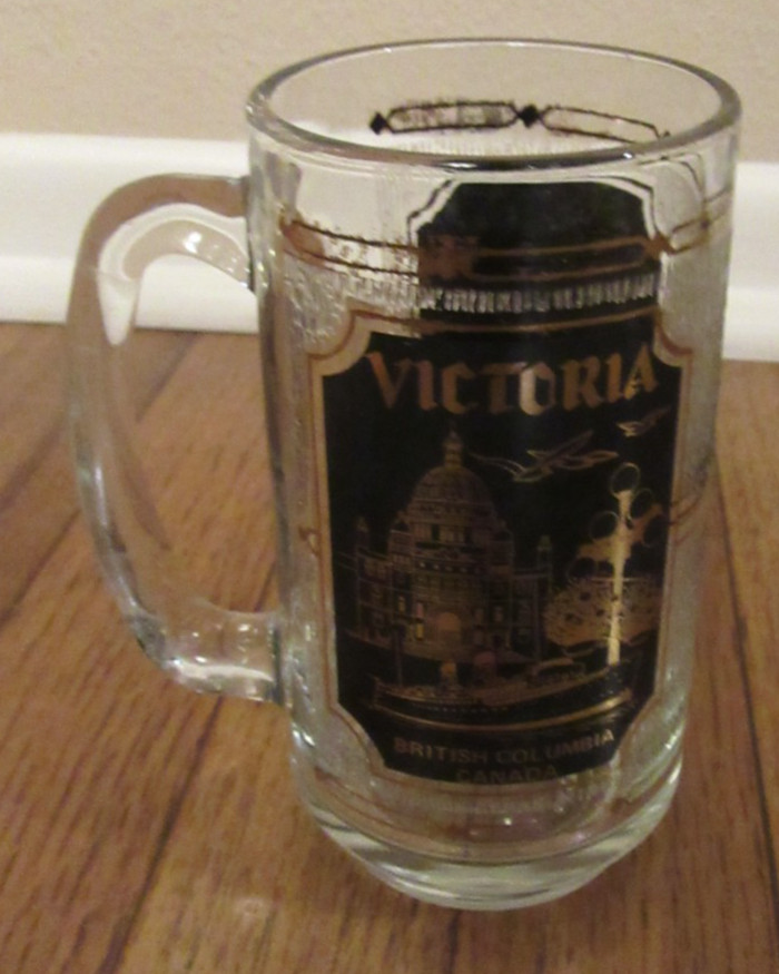 Victoria British Columbia BC Canada Glass Stein Mug Used Preowned Display Piece