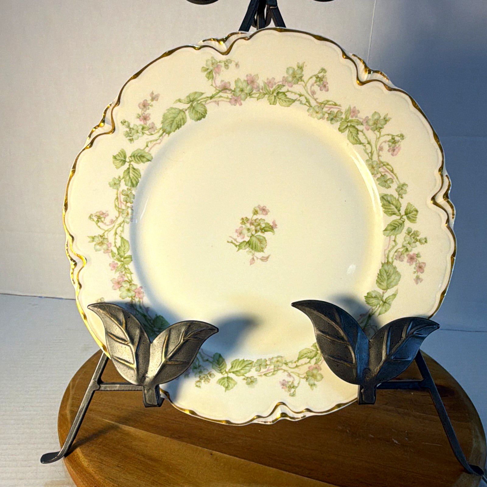Haviland Limoges The Charonne Floral Gold Trim Scalloped Porcelain Plate