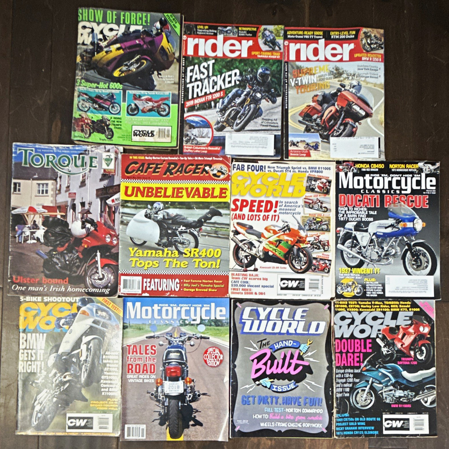 Motorcycle Magazines Lot Of 11 Cycle World Rider Motorcycle Classics Mixed