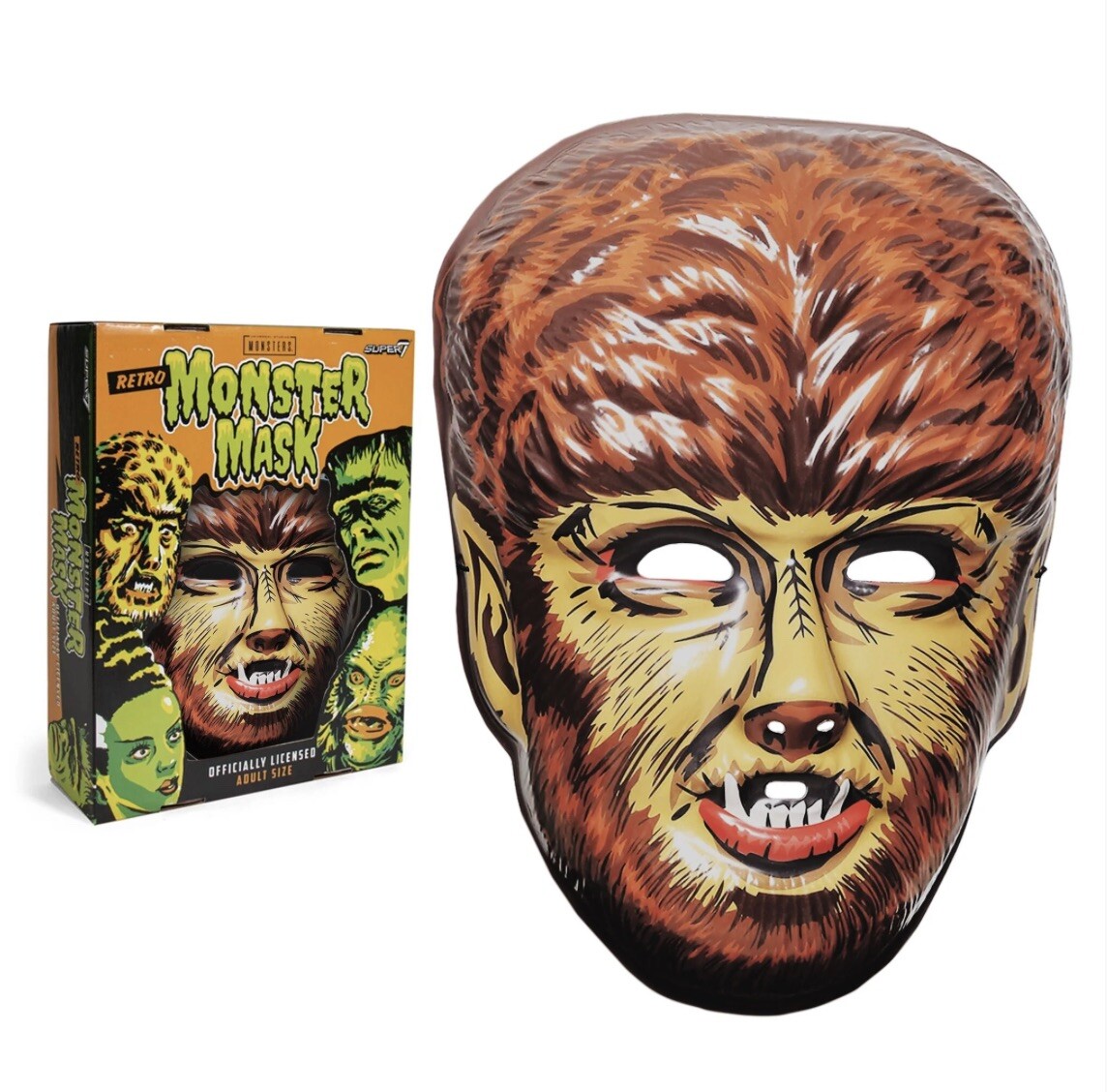 Super7 The Wolf Man Universal Monsters Retro Mask Brown Adult Size NEW Super7 The Wolf Man Universal Monsters Retro Mask Brown Adult Size NEW