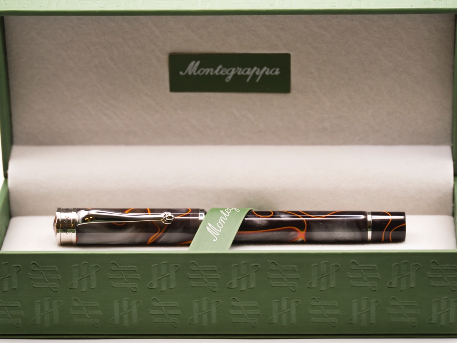 Montegrappa Ducale Gray and Orange Fountain Pen M nib