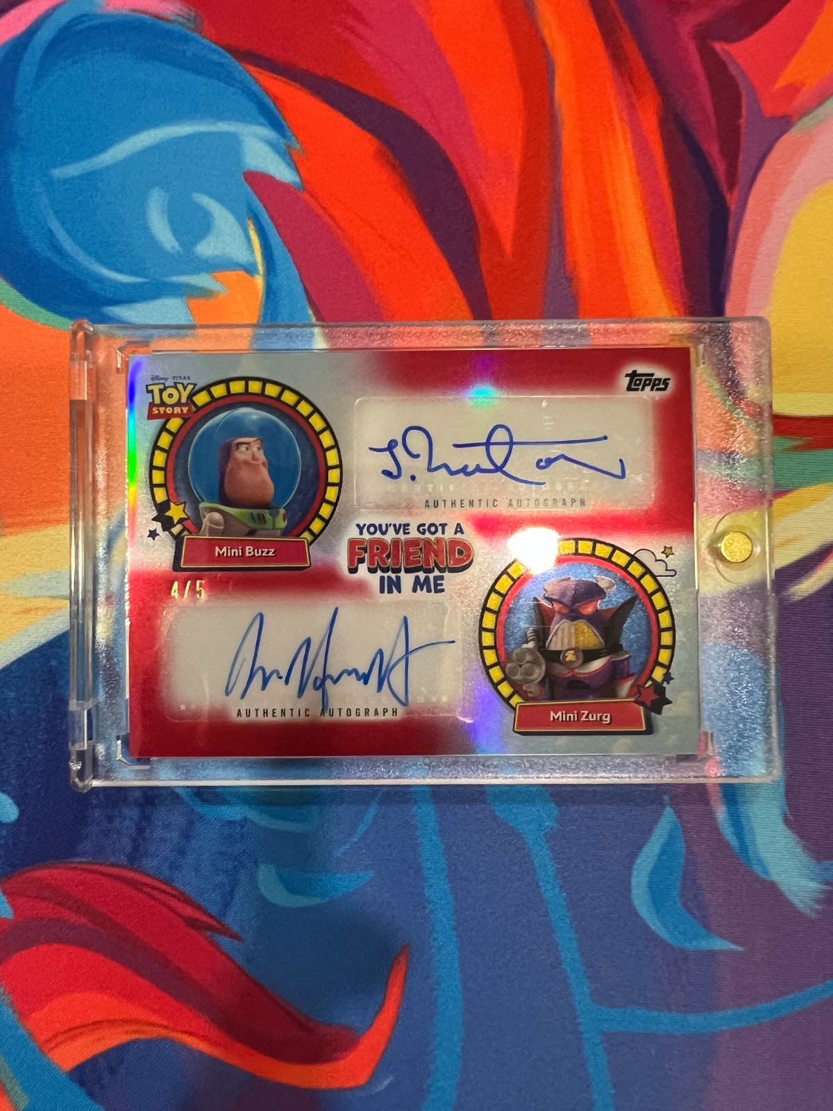 Topps 2025 30 Years of Toy Story Dual Auto Mini Buzz & Mini Zurg YGF-NH /5 4/5