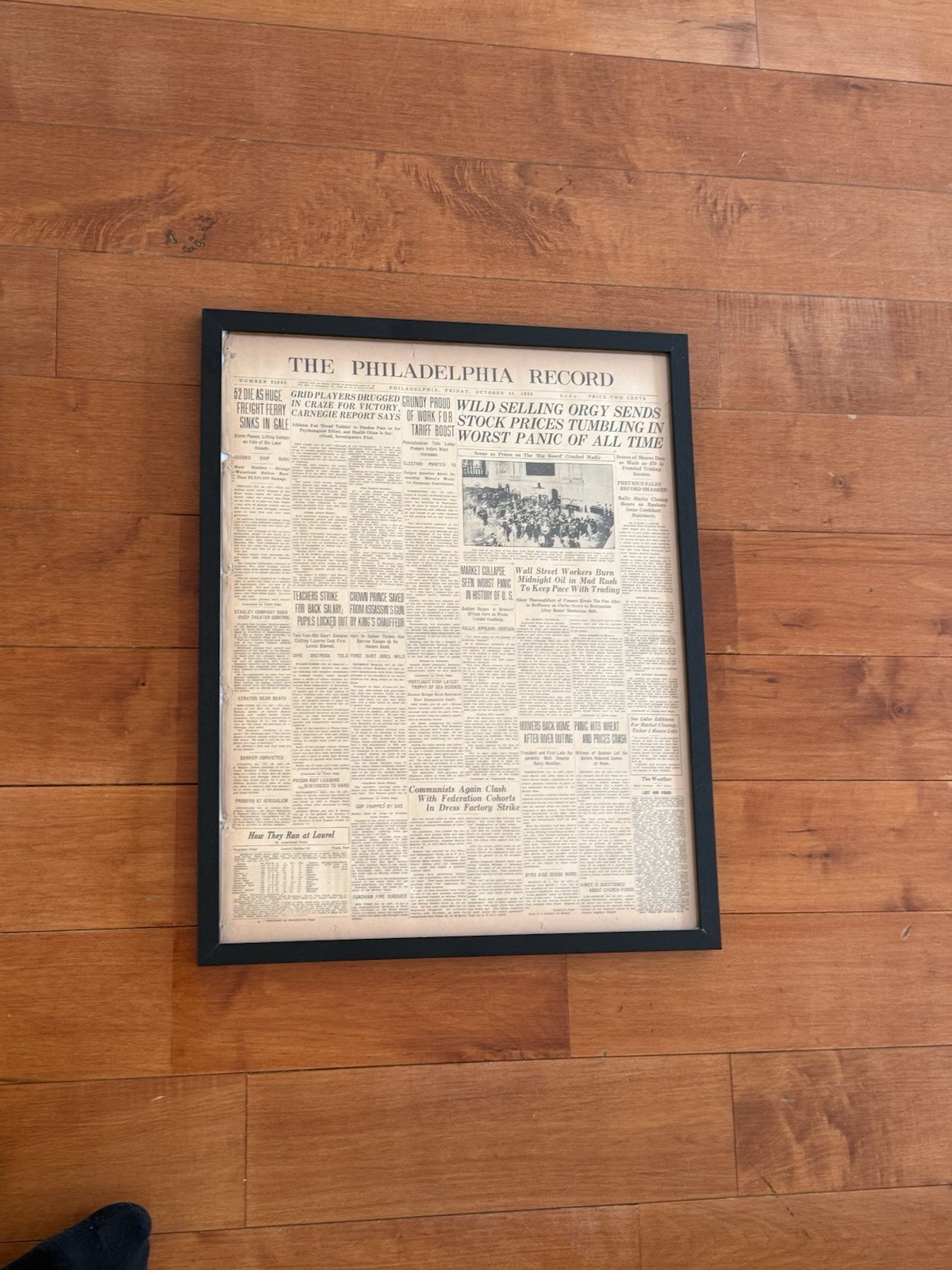 Philadelphia Record October 23, 1929 First Day Of Great Depression Full Paper Philadelphia Record October 23, 1929 First Day Of Great Depression Full Paper