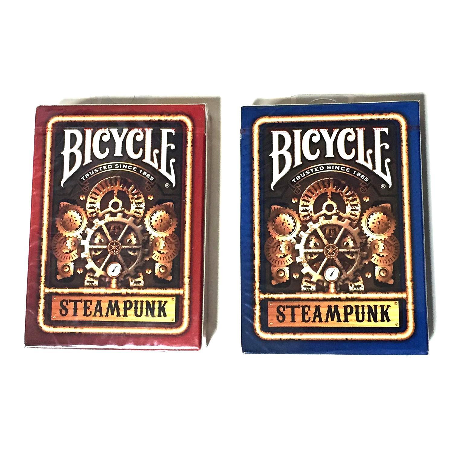 Bicycle Steampunk Playing Cards Lot 2 Red and Blue Deck Forge Industrial