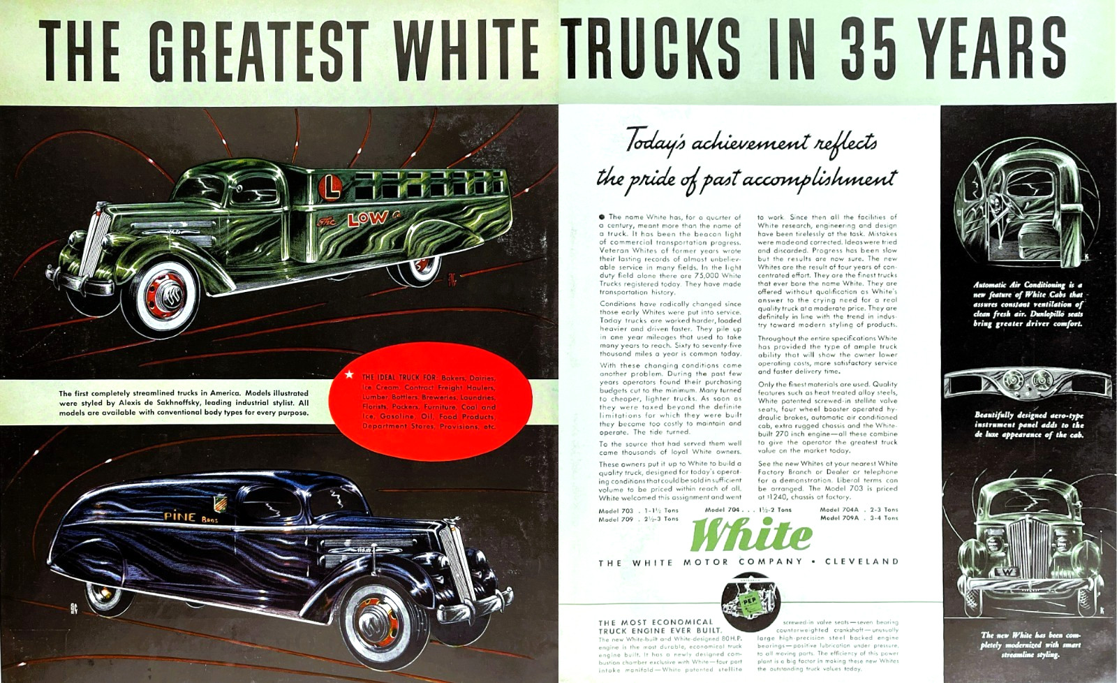 White Motor Co Streamlined Delivery Trucks Cleveland Ohio Vtg Magazine Print Ad