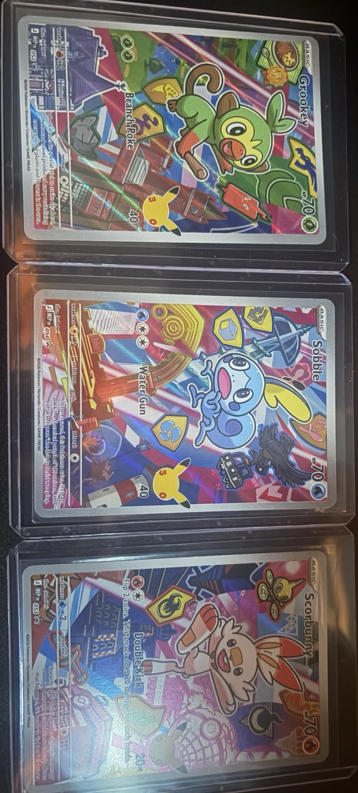 Galar First Partner Full set Pokemon TCG Grookey -052 Scorbunny -053 Sobble -054