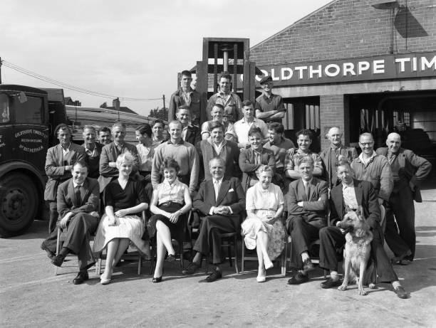 Timber yard workforce Bolton upon Dearne South Yorkshire 1960 The - Old Photo