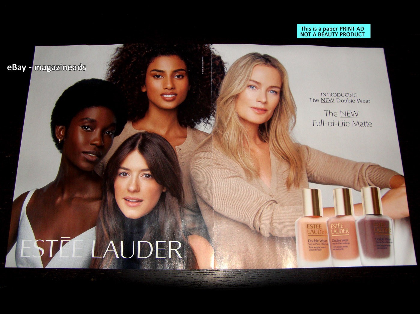 ESTEE LAUDER Cosmetics 2-Page PRINT AD 2026 CAROLYN MURPHY Daisy Edgar-Jones