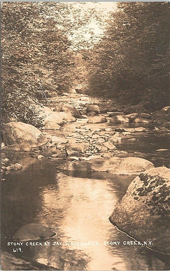 RPPC Stony Creek New York Creek Scene at Jay Woodward's early 1900s RPPC Stony Creek New York Creek Scene at Jay Woodward's early 1900s