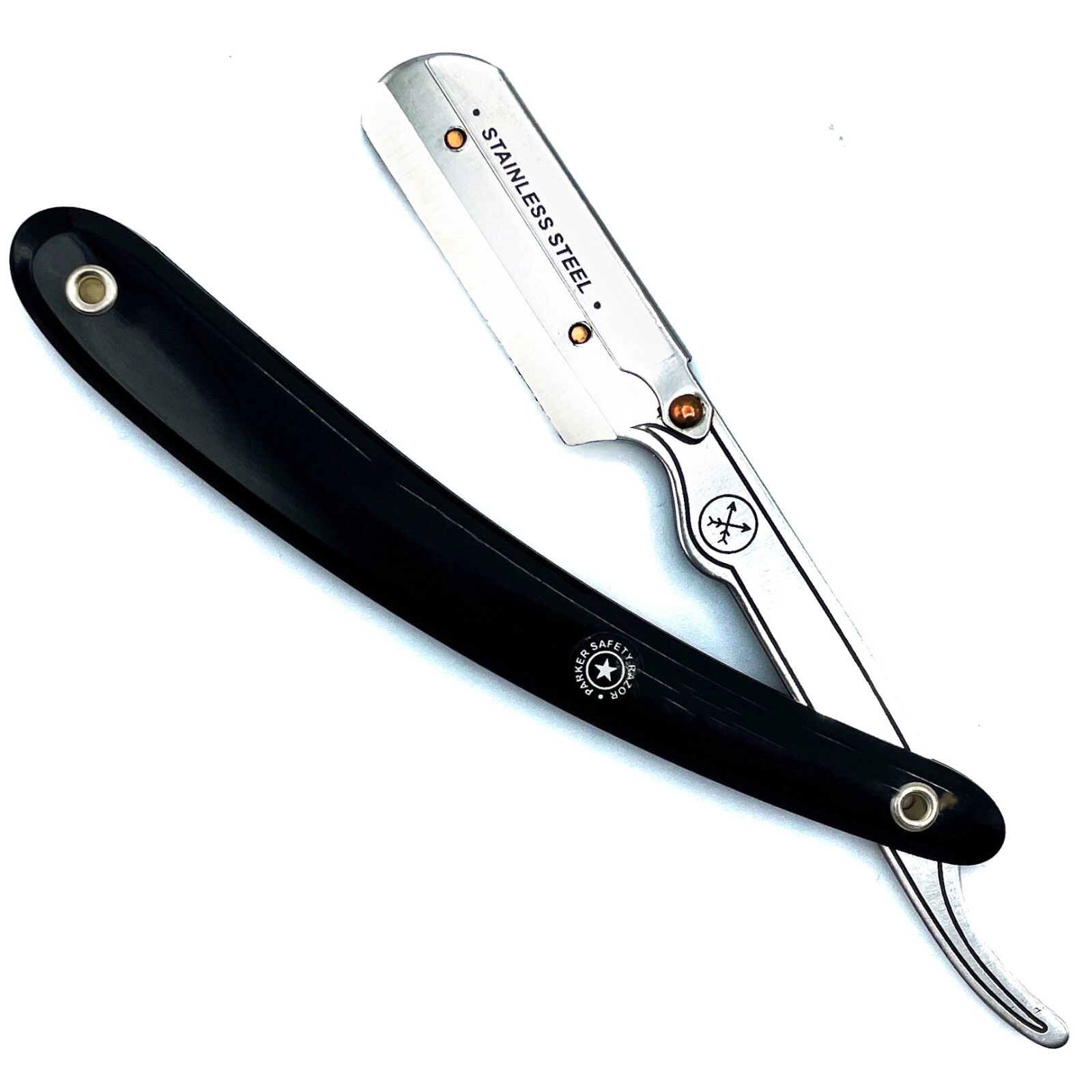 Parker SRB Straight Edge Barber Razor w/ Stainless Steel Arm and 5 Half Blades