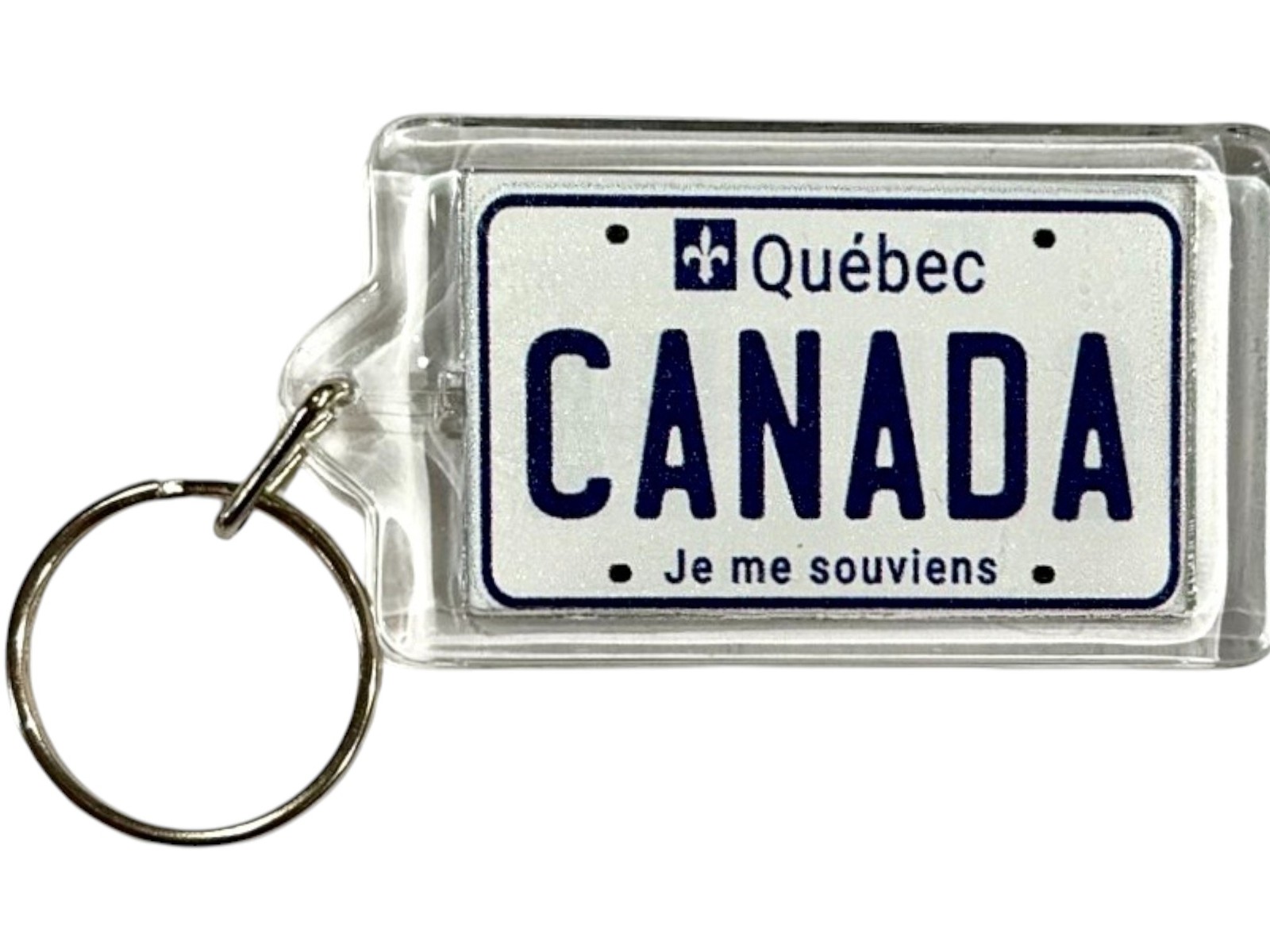 Quebec Canada License Plate Acrylic Rectangular Souvenir Keychain 2.5\