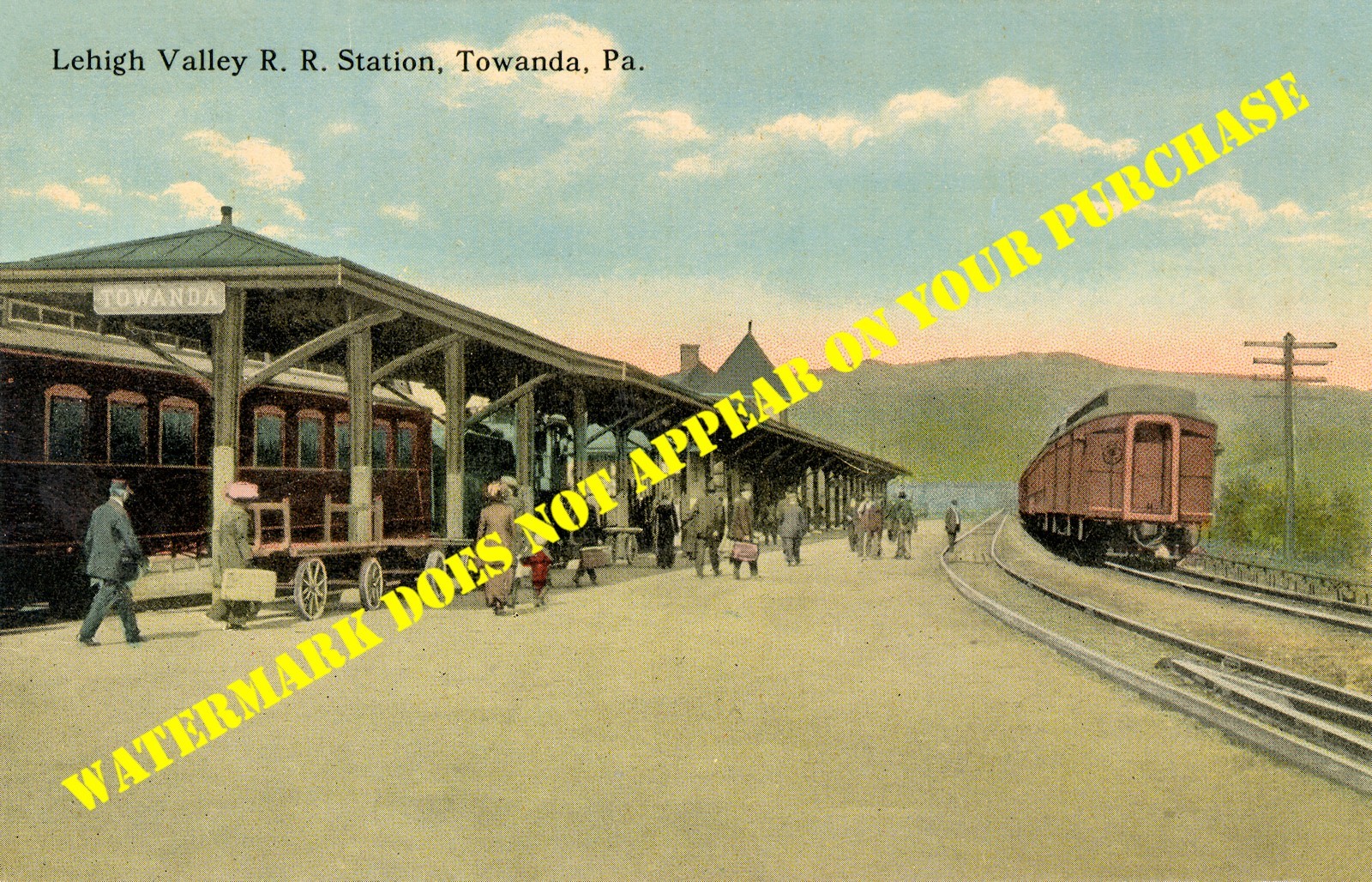 Lehigh Valley Towanda PA station 8½X11 enlargement from postcard Lehigh Valley Towanda PA station 8½X11 enlargement from postcard