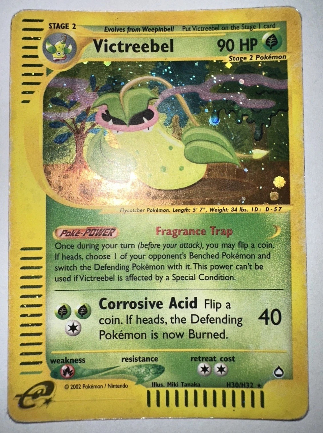 Victreebel H30/H32 Aquapolis Holo RARE eReader Vintage Pokemon TCG 2002 Victreebel H30/H32 Aquapolis Holo RARE eReader Vintage Pokemon TCG 2002