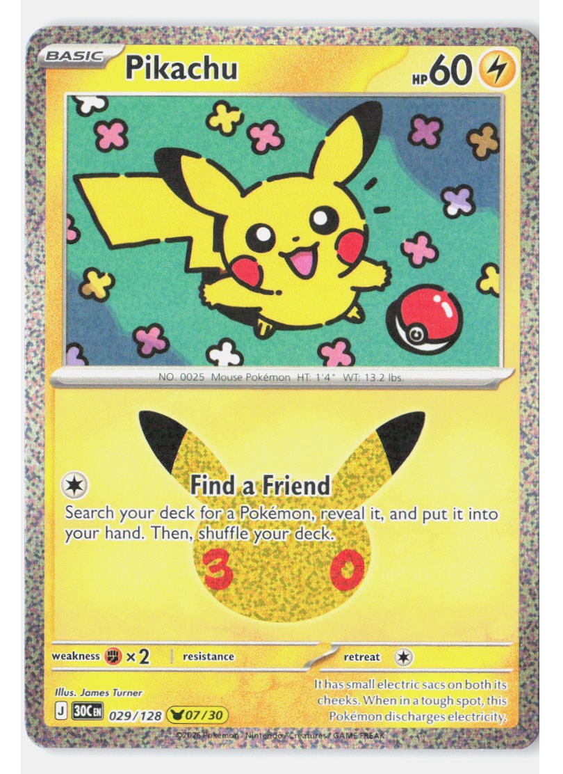 Pikachu Holofoil[30C - 029/128] (NM) Pokemon