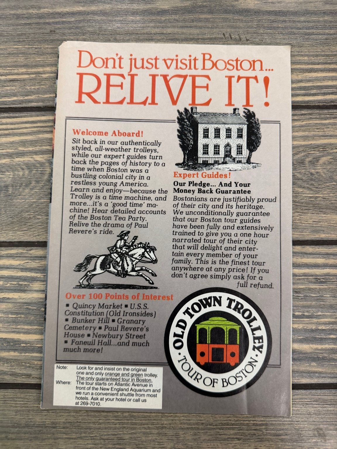 Old Town Trolley Tour of Boston & Jimmy's Harborside Restaurant Brochure Old Town Trolley Tour of Boston & Jimmy's Harborside Restaurant Brochure