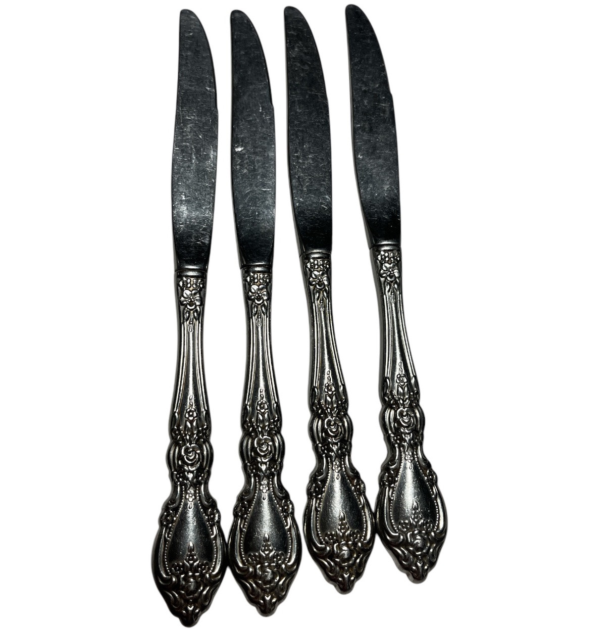 (4) Oneida ComPLANTATION Stainless Serrated Steak/ Butter knives Hollow Handle