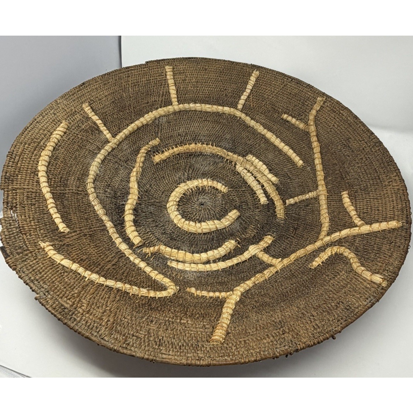 Makenge Root Basket Hand Made in Zambia Africa African MCM Vintage Antique 20