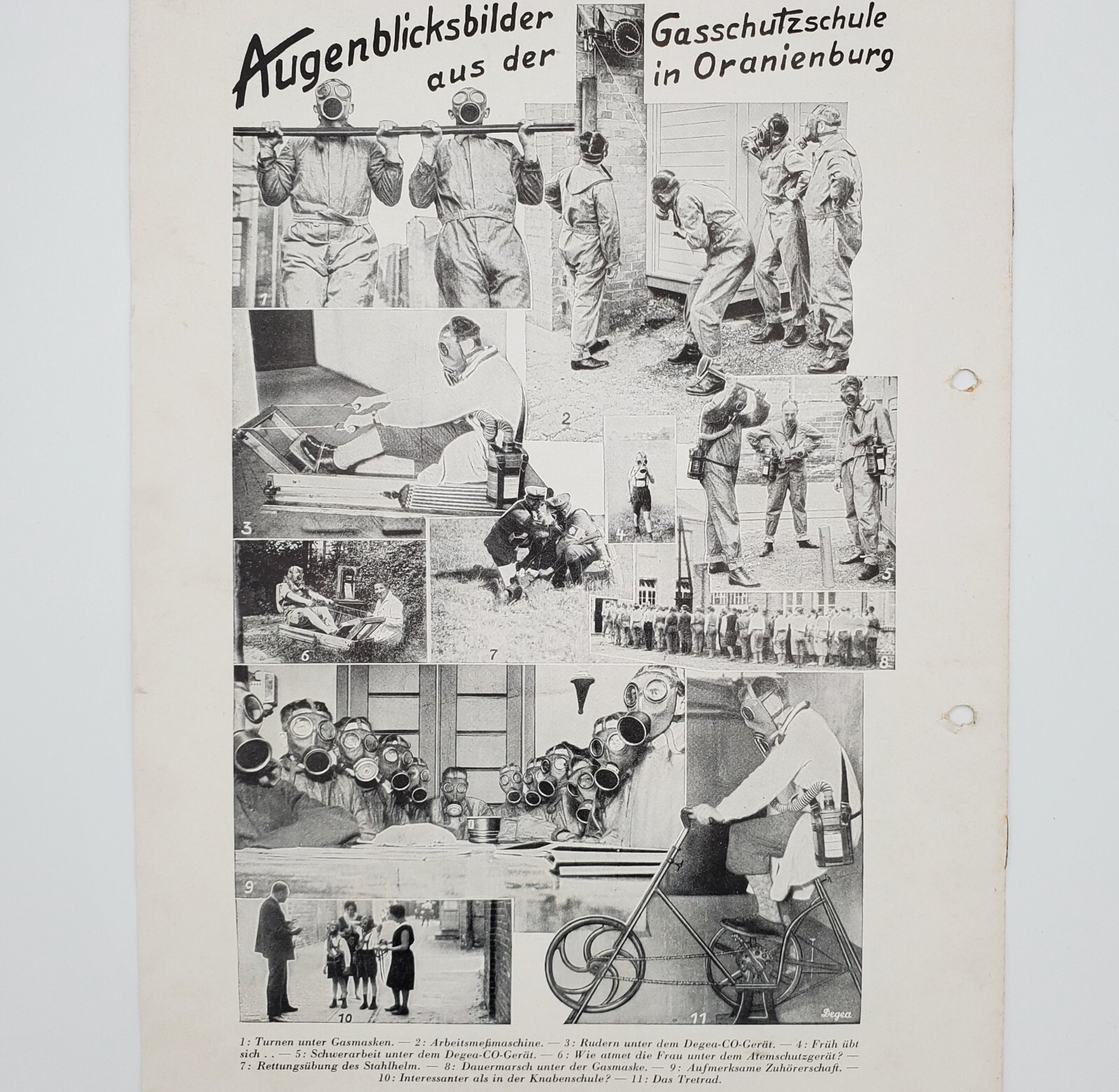 1932 German Auer DEGEA Gas Mask Training Oranienburg Gasschutzschule Prewar Book