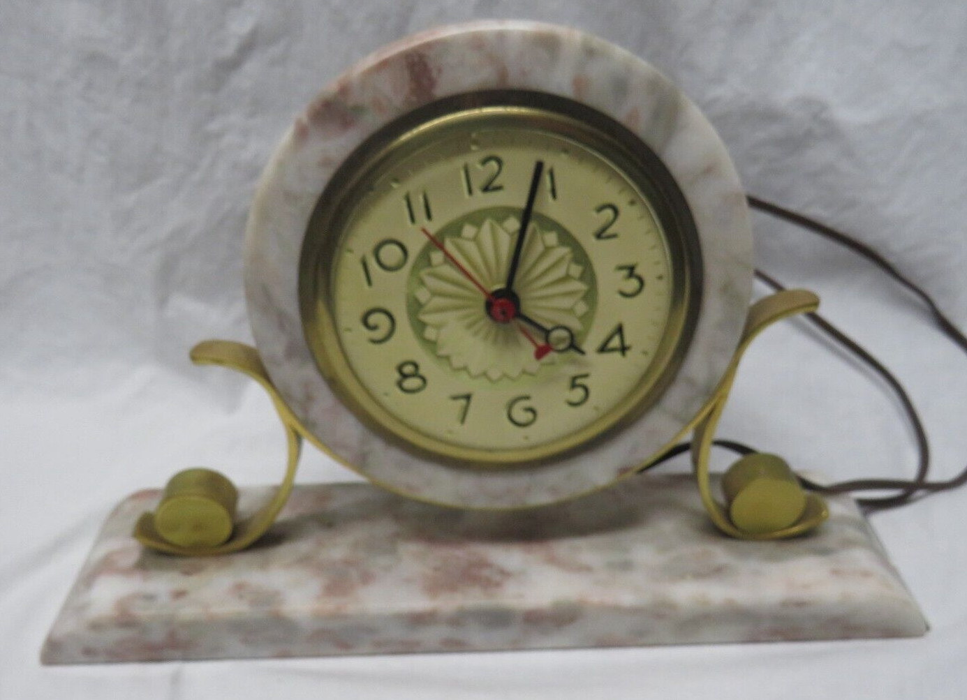 Vintage Master Crafters #11 Art Deco Electric Mantel Clock Works/Repair Marble