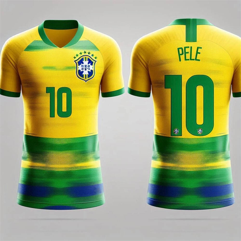 Pele Brazil football jersey T-shirt football adult/child sportswear Brazil Pele Brazil football jersey T-shirt football adult/child sportswear Brazil