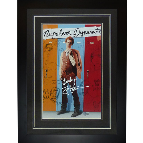 Jon Heder Autographed Napoleon Dynamite Deluxe Framed 11x17 Movie Poster w/ Insc Jon Heder Autographed Napoleon Dynamite Deluxe Framed 11x17 Movie Poster w/ Insc