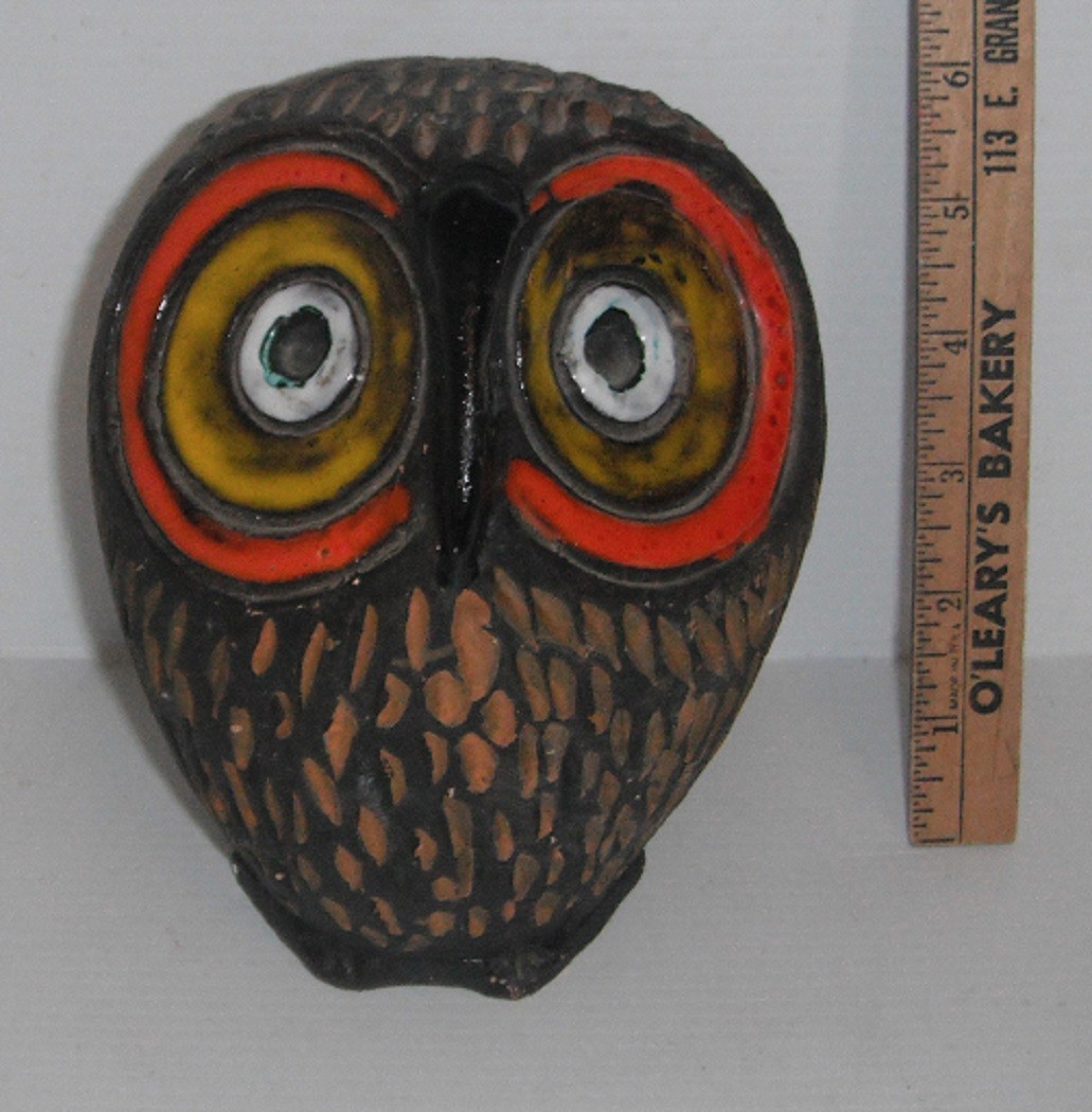 Scarce Vintage MCM Bitossi Big Eyed Ceramic Owl