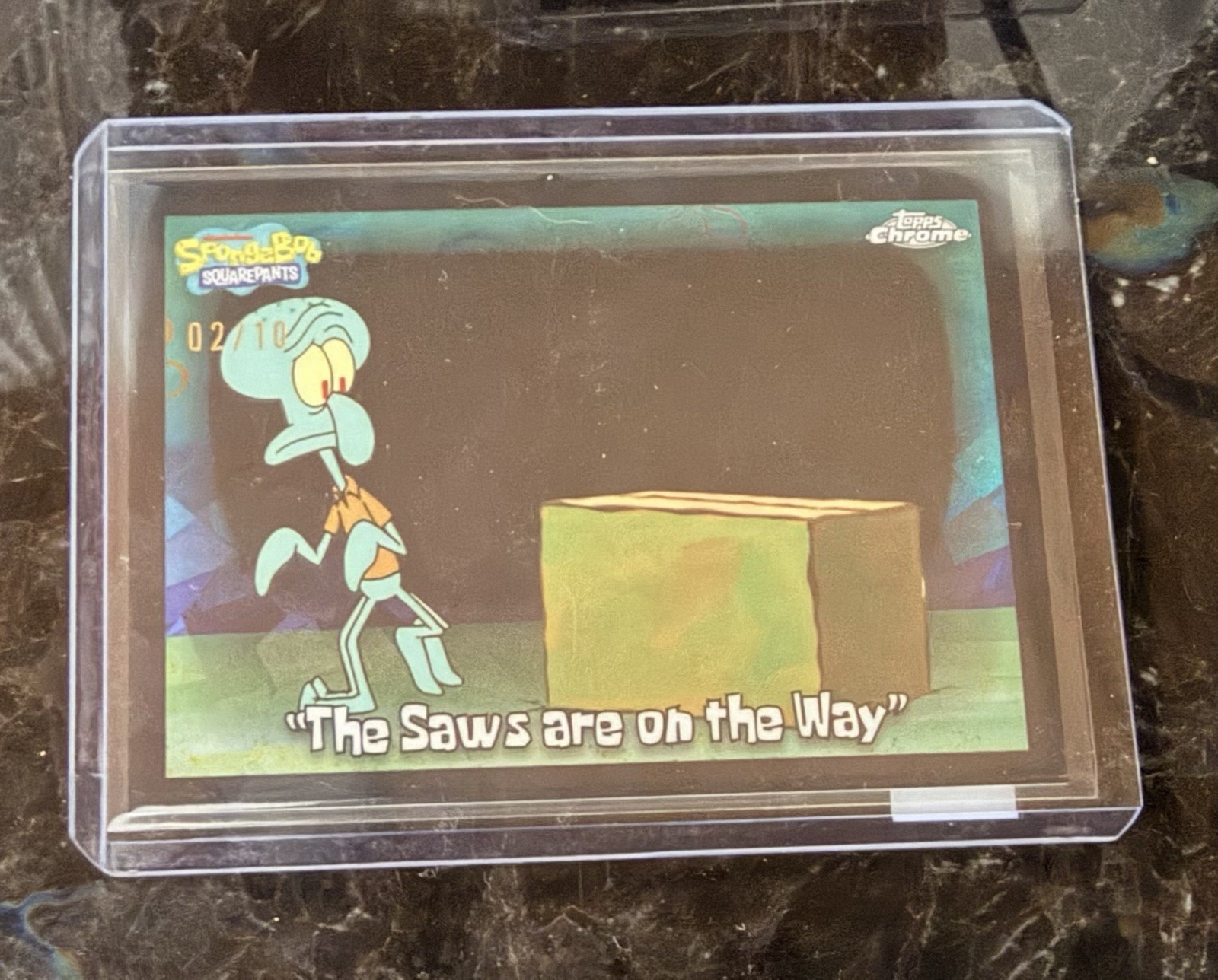 2025 Topps Chrome SpongeBob Squarepants Sapphire The Saws are on Way Black #/10 2025 Topps Chrome SpongeBob Squarepants Sapphire The Saws are on Way Black #/10