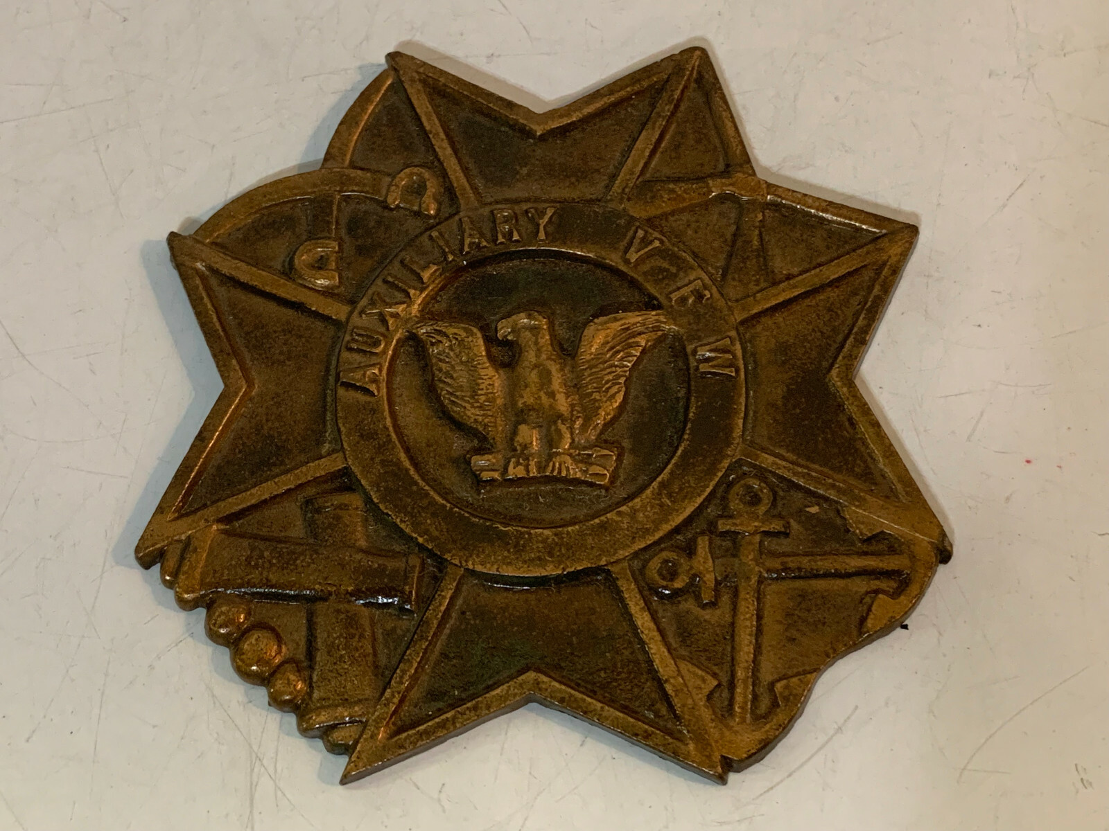 Vintage Auxiliary VFW Veterans of Foreign Wars License Plate Topper Badge Vintage Auxiliary VFW Veterans of Foreign Wars License Plate Topper Badge