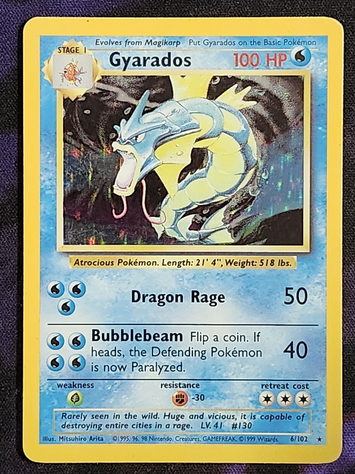 Pokemon Gyarados 6/102 (MP) Base Set BS Pokemon Gyarados 6/102 (MP) Base Set BS