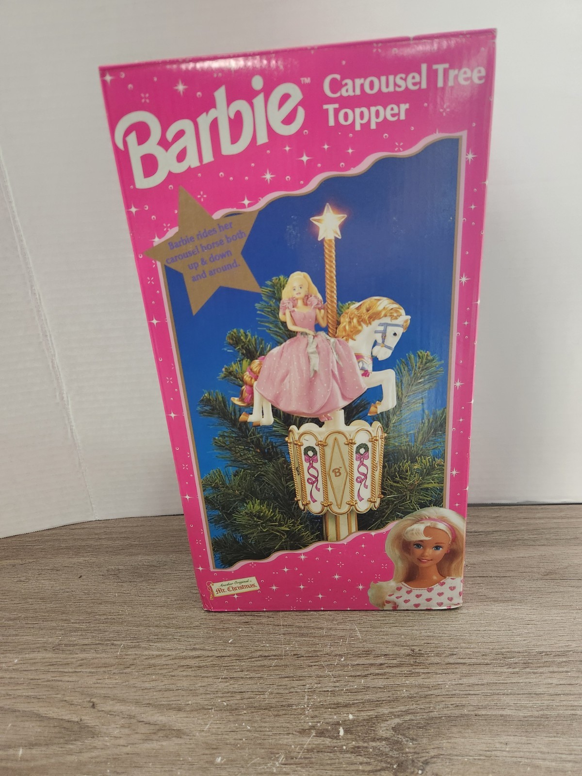 Vintage 1997 Barbie Carousel Tree Topper By Mr Christmas Animated