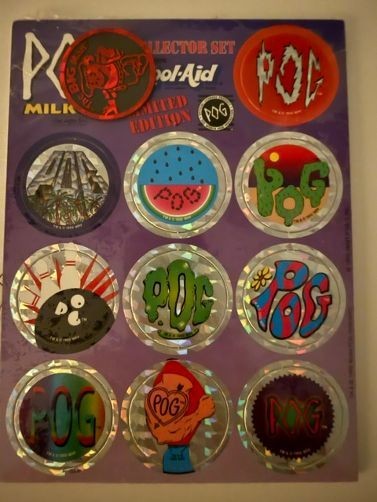 NEW Sealed MINT 1995 Kool-Aid Collector Set POG MilkCap Set Big Man Slammer