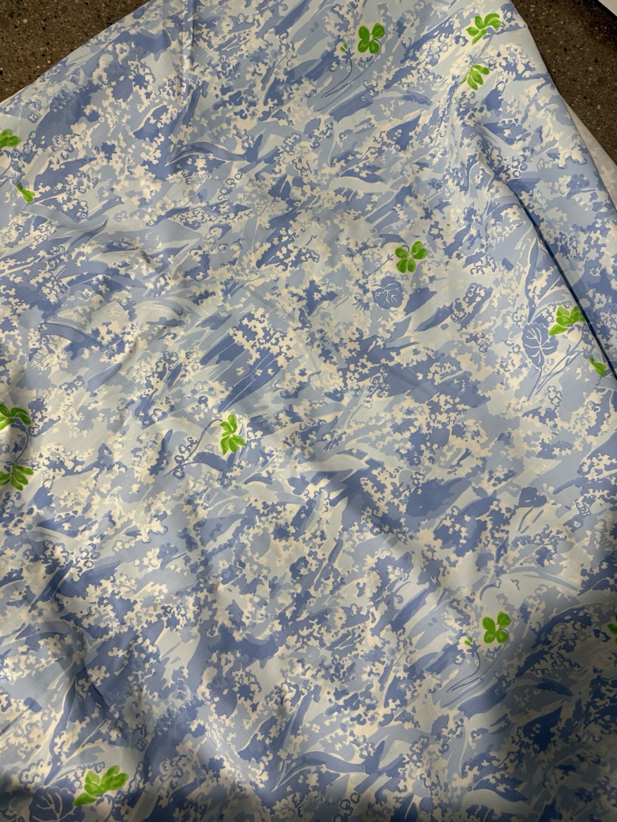 Blue Lily of the Valley Woodson Hand Print Vintage Upholstery Fabric 8 yards Blue Lily of the Valley Woodson Hand Print Vintage Upholstery Fabric 8 yards
