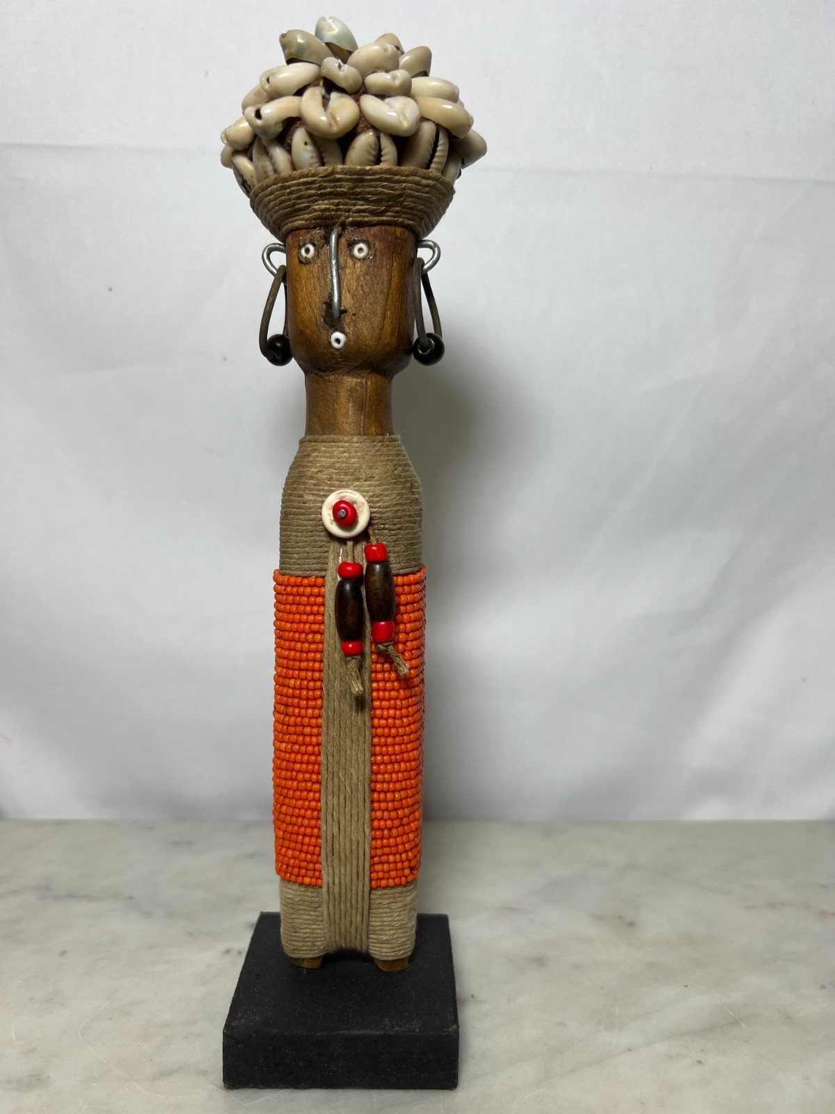 Namji african fertility doll hand carved wood w/ beads 9 Namji african fertility doll hand carved wood w/ beads 9